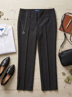 Apt. 9 Dark Grey Dress Pants Size 16P Petite Work Office Trousers